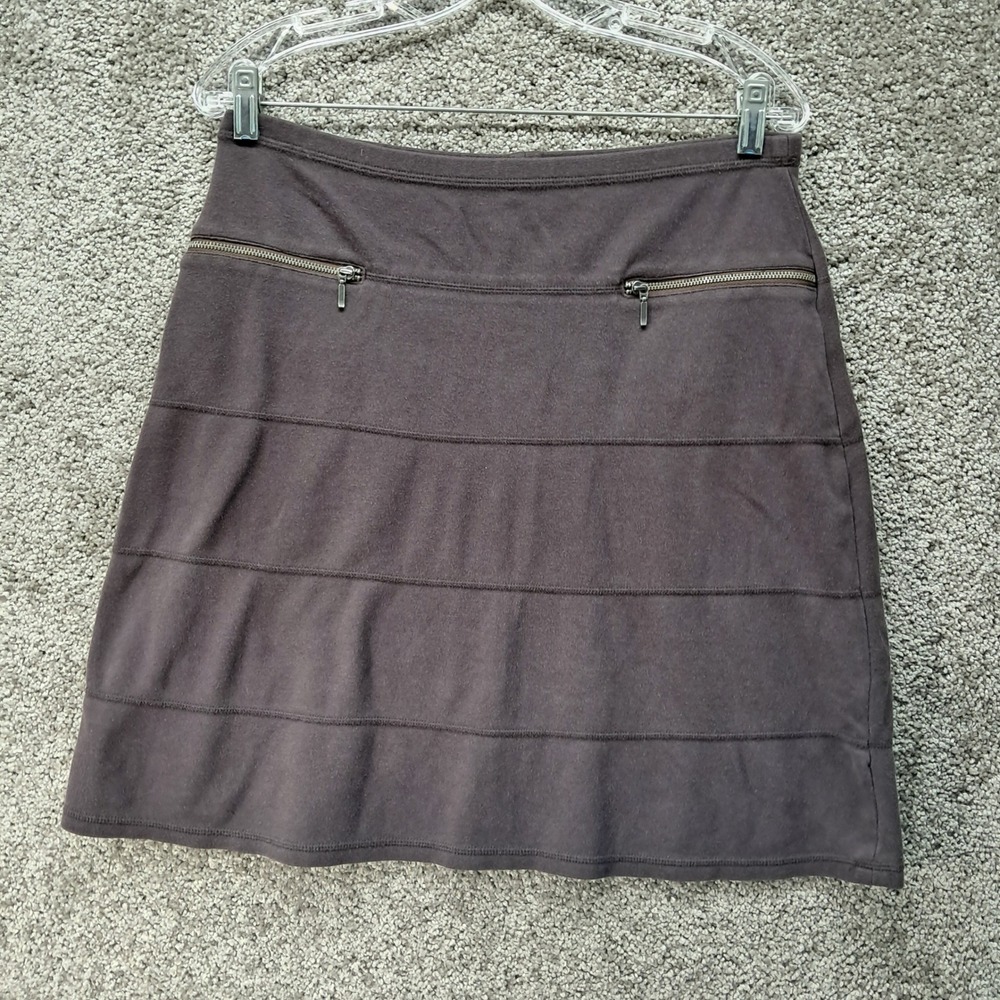 Athleta Brown Womens Tiered Zipper Pocket Mini Skirt MT 773798